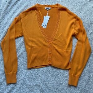 525 America Warm Orange Knit Sweater